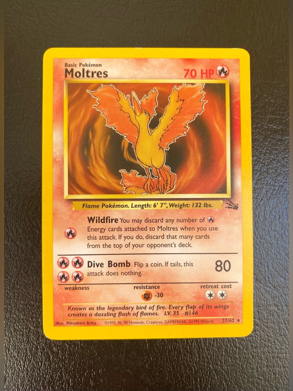 Moltres 27/62 Pokémon Card